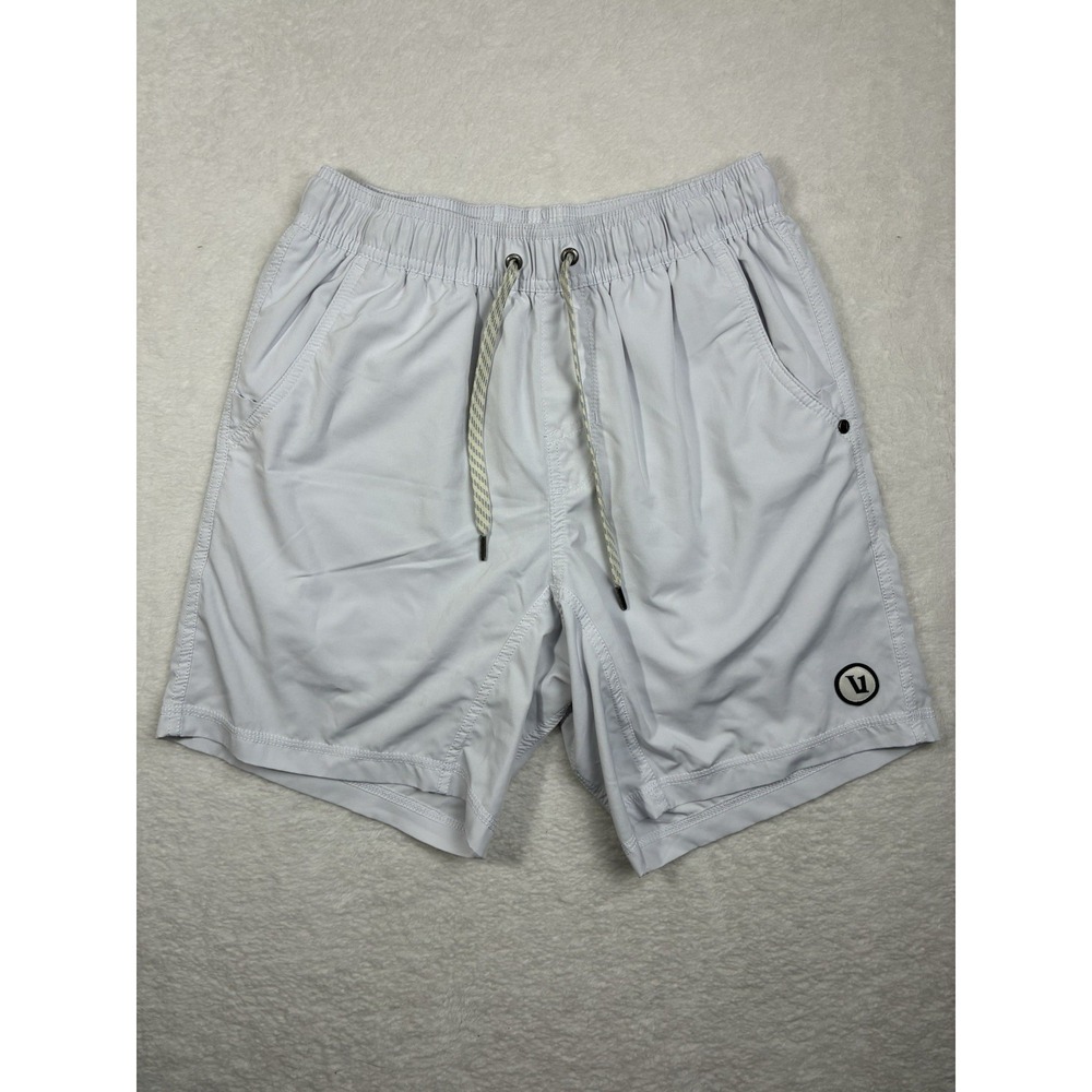 Vuori Kore Shorts Mens Small White Lined Elastic Drawstring Quick Dry Pockets
